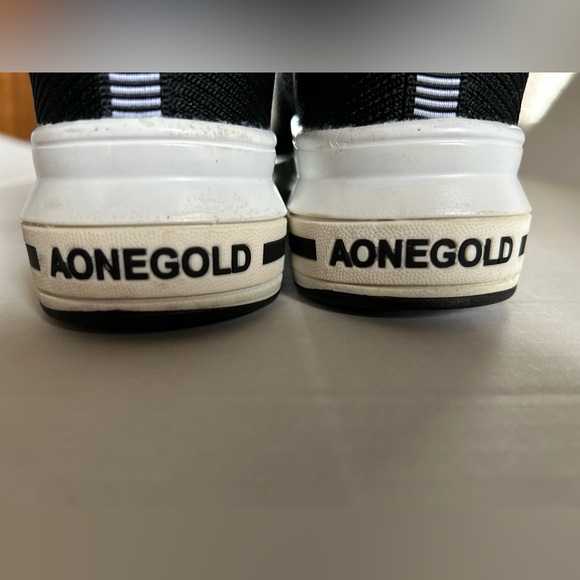 Black Platform Sneakers with White Stripes - Picture 7 of 10